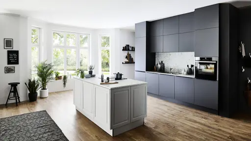 Inselküche 42.170 3 423, Quarzgrau Softmatt