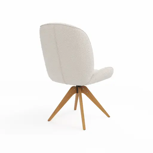 Stuhl Alara - drehbar, Stoff, Weiß