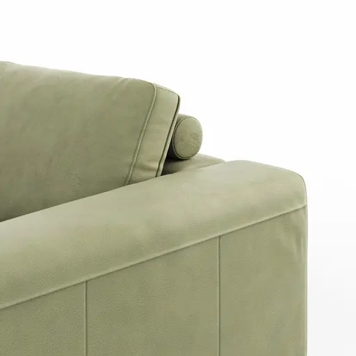 Ecksofa Solano - Ecke Links, 2,5-Sitzer, Leder, Olive