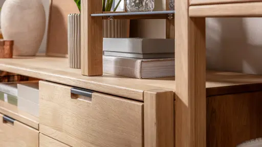 Wohnwand Elara - Eiche massiv, legno geölt