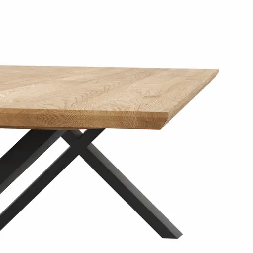 Esstisch Flore - LB ca. 260x120 cm, Wildeiche massiv, natur geölt