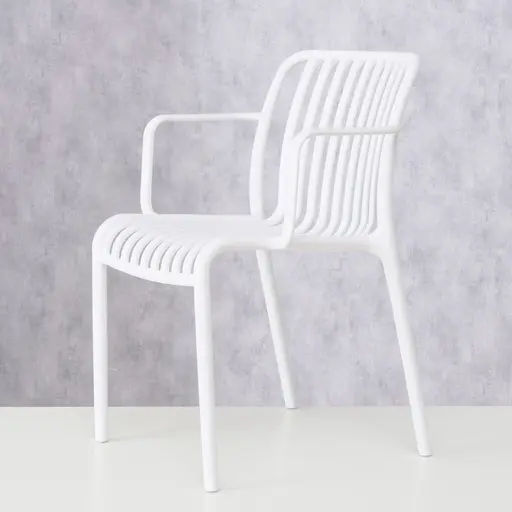 Armlehnstuhl - BHT ca. 56x79x55 cm, Weiß