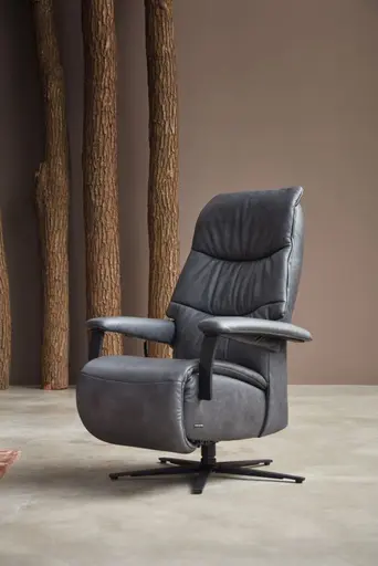 Fernsehsessel EM Aachen - Relaxfunktion 1-motorisch, Leder, grau