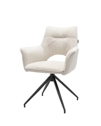 Armlehnstuhl MALEEN - drehbar, Stoff, Beige