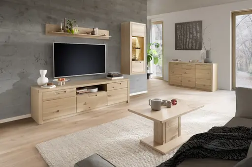 Wandboard - B ca. 150 cm, Eiche Nachbildung, Eiche massiv geölt