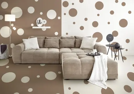 Hocker JANNI - Stoff, Taupe