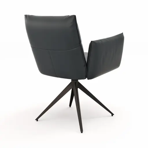 Armlehnstuhl Coscino -  Leder, Schwarz