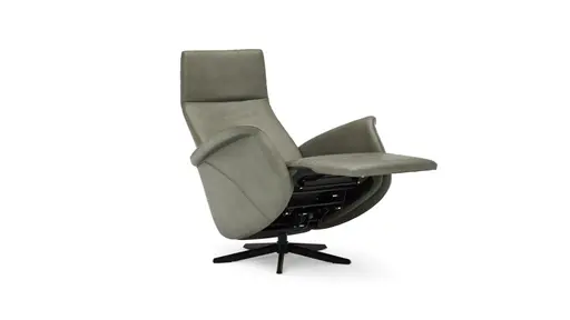 Sessel Girona - Relaxfunktion (motorisch), Leder, Moos