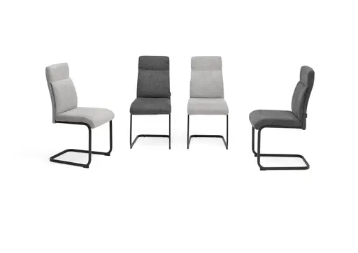 Freischwinger MAIDA - Stoff, Silberfarben