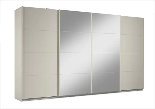 Schwebetürenschrank RIKK- B ca. 361 cm, Champagner, Spiegel