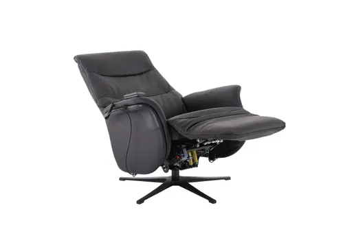 TV-Sessel MAREK - drehbar, Relaxfunktion, Kopfteilverstellung, Leder, Schwarz