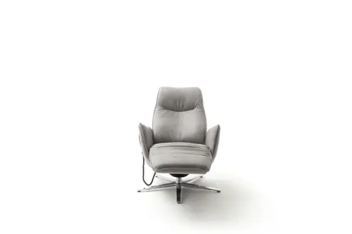 Relaxsessel Marsala - inklusive motorischer Verstellung, Leder, Grau, Stoff, Grau