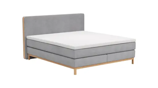Boxspringbett Odense - Liegefläche ca. 180x200 cm, Stoff, Grau