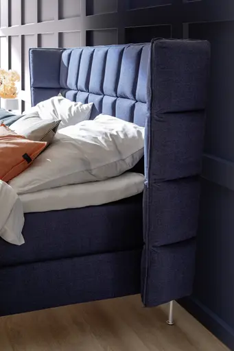 Polsterbett Samu 3 - Liegefläche 180x200cm, Stoff, Dunkelblau