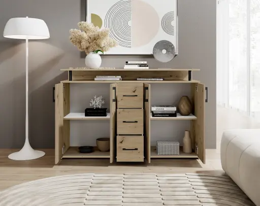 Highboard - B ca. 139 cm, Artisan Eiche Nachbildung