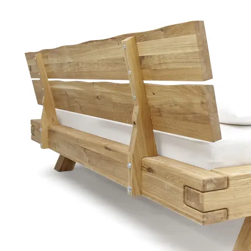 Bettgestell- Legefläche ca. 140x200 cm, Eiche, Massiv, Geölt