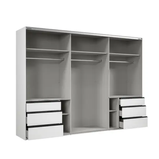 Schwebetürenschrank- B ca. 300 cm, Weiß