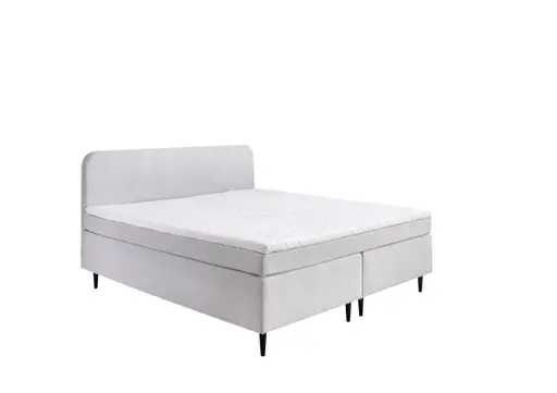 Boxspringbett- Liegefläche ca. 180x200 cm, Stoff, Silber