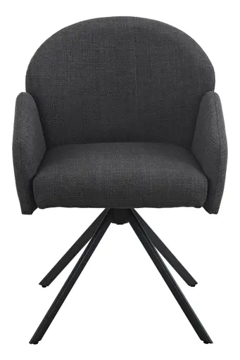 Armlehnstuhl - drehbar, Stoff, Anthrazit-Schwarz