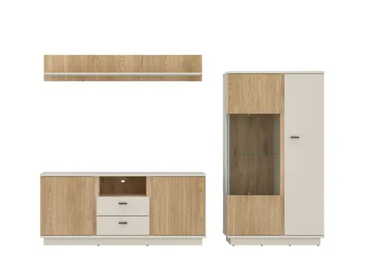 TV-Board Mosano - B ca. 150 cm, Kaschmir, Cremona Eiche Nachbildung