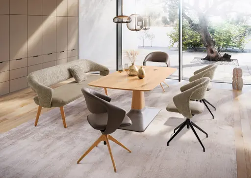 Armlehnstuhl - drehbar, Sitzhöhe/Sitztiefe verstellbar, Stoff, Mehrfarbig