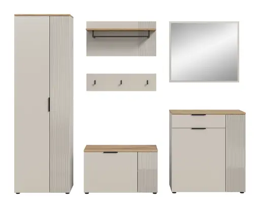 Garderobenpaneele - B ca. 80 cm, Kaschmir, Evoke Eiche Nachbildung