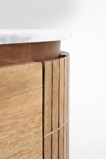Sideboard- Massivholz, Mango, Gebeizt, Marmorplatte