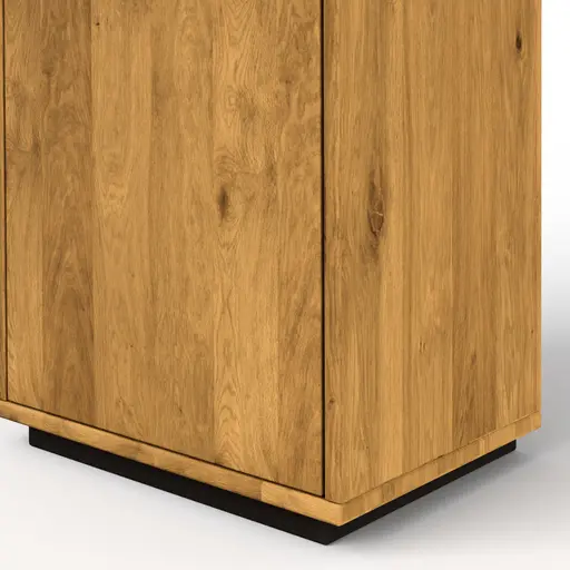 Vitrine Savannah - Anschlag rechts, Wildeiche massiv, natur geölt