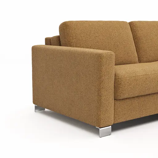 Sofa Nuoro - 2,5-Sitzer inkl. Schlaffunktion, Armlehne 1, Stoff, Cognac