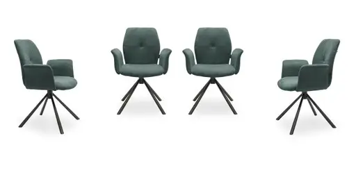 Armlehnstuhl MANOA - drehbar, Stoff, Petrol