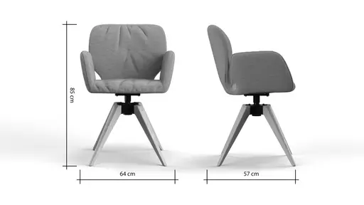 Armlehnstuhl Saltino - Stoff, Hellgrau