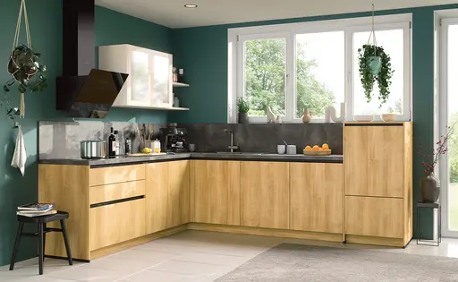 L-Küche 51.130 8 525, Sandgrau satin