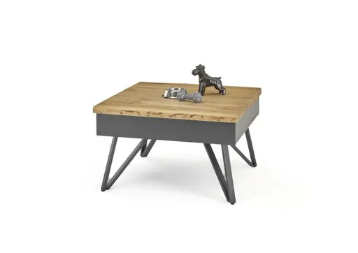 Couchtisch - B/H/T ca. 75x45x75 cm, Wildeiche massiv