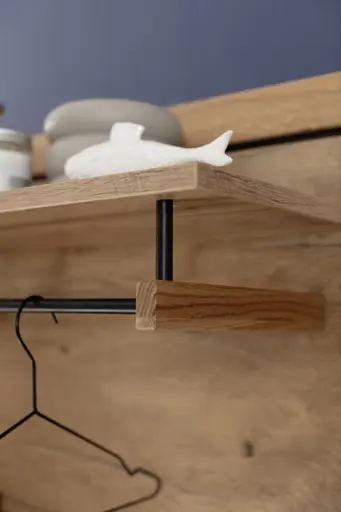 Garderobe - Wildeiche Nachbildung, Wildeiche massiv geölt