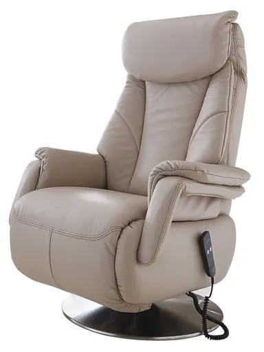 TV-Sessel Swing - Relaxfunktion motorisch, Größe L, Leder, Beige