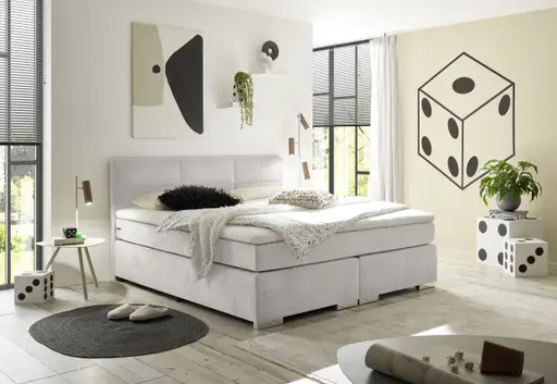 Boxspringbett SIRKO- Liegefläche ca. 180x200 cm, Stoff, Taupe