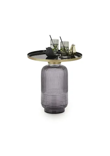 Beistelltisch - Ø/H ca. 45x47 cm, Schwarz, Lila