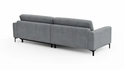 Ecksofa Oviedo - 1,5-Sitzer mit Longchair rechts, Stoff, Grau