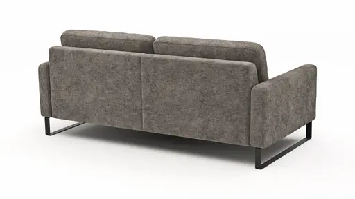 Sofa Enna - 3,5-Sitzer, Armlehne A, Stoff, Graubraun, Kufe, Schwarz