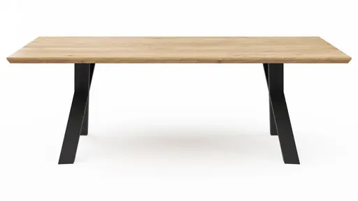 Esstisch Flore - LB ca. 220x120 cm, Wildeiche massiv, natur geölt