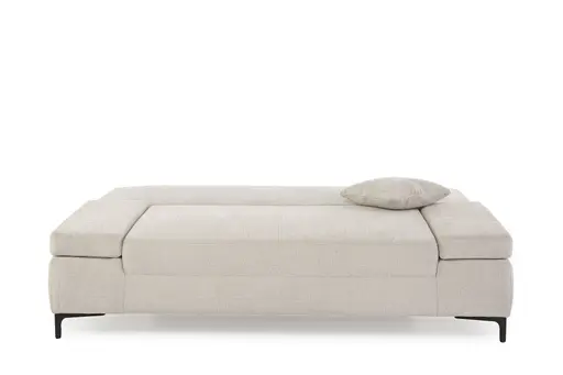 Sofa JEREMO - 2-Sitzer inkl. Schlaffunktion und Armlehnen verstellbar, Stoff, Beige