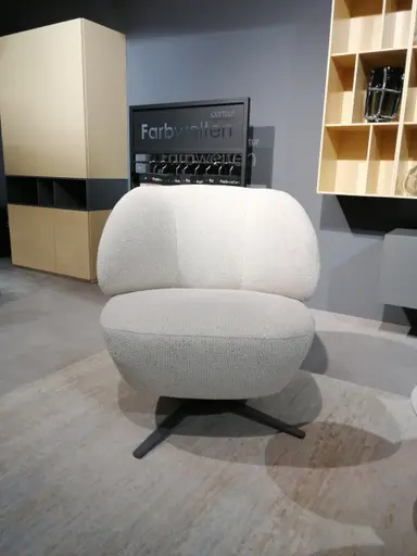 Sessel Caruso II - Drehbar, Stoff, Ecru