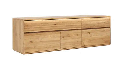 Mediaboard Hillsboro - inkl. Beleuchtung, Wildeiche natur, geölt