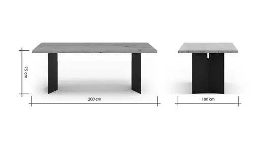 Esstisch Belena - LB ca. 200x100 cm, Eiche massiv