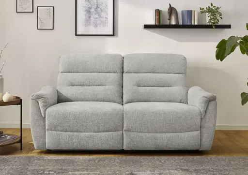 Sofa - 2,5-Sitzer, Relaxfunktion, Chenille, Hellgrau