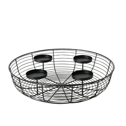 Kerzenleuchter - DH ca. 36x8 cm, Schwarz