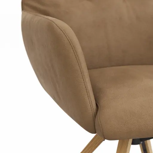 Armlehnstuhl Nashville - drehbar, Leder, Braun