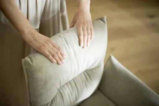 Armlehnstuhl Coscino - Velour, Graubeige