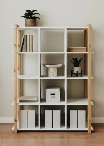 Regal - B ca. 107 cm, Weiß, Artisan Eiche Nachbildung