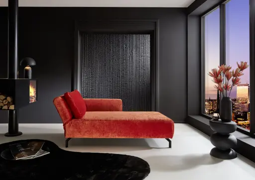  Einzelliege - Armlehne verstellbar, Stoff, Orange